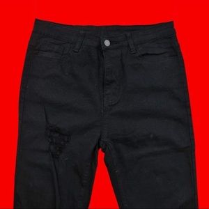 Casual High Waisted Distressed Skinny Jeans (M)